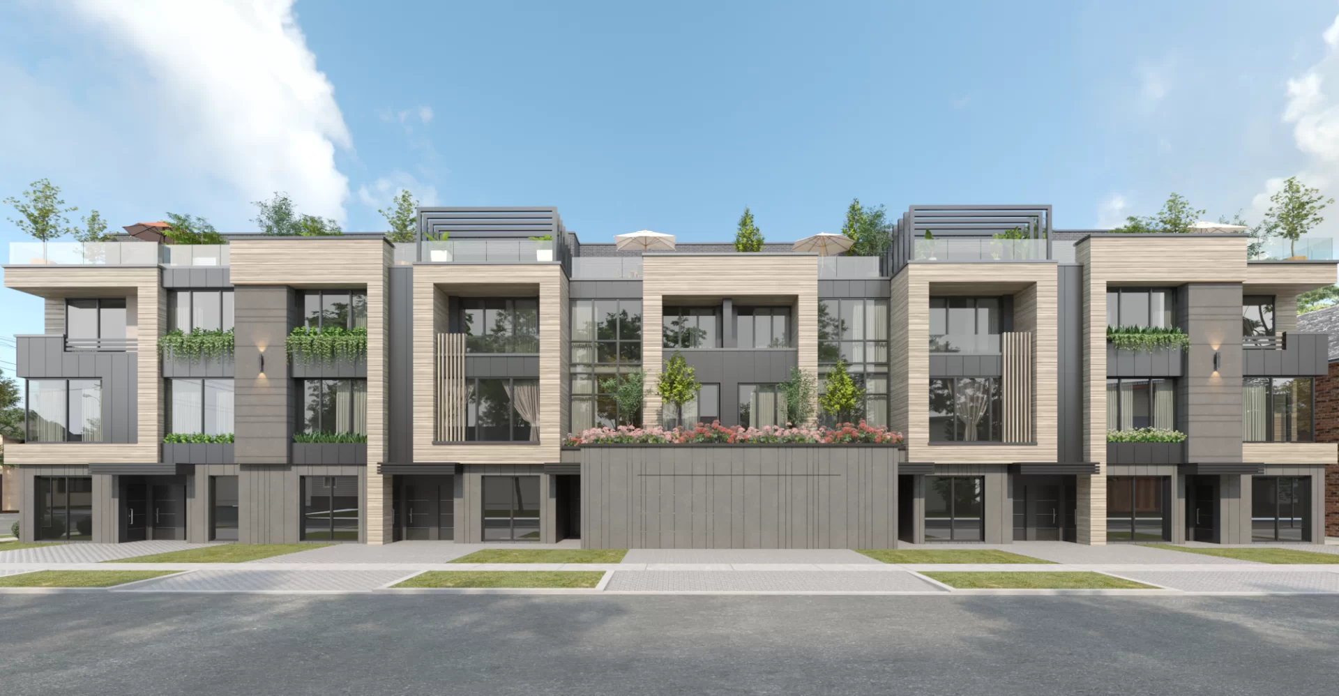 Drewry Residence front view design and build by 6ix group